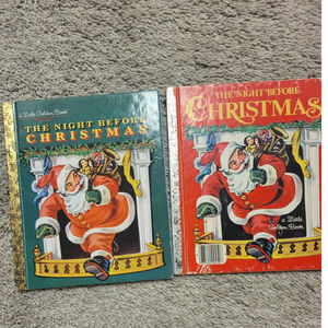 Vintage Little Golden Books The Night Before Christmas Set of 2 Holiday Books
